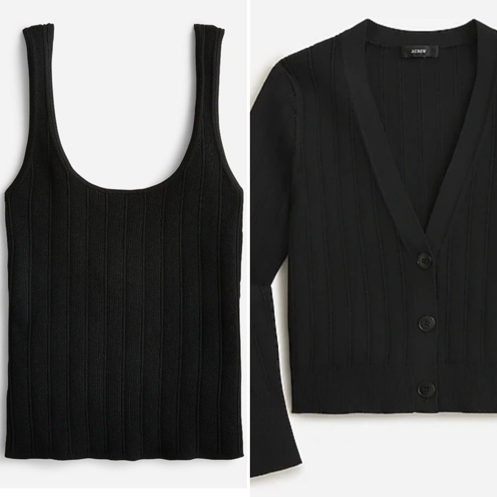 NWT! J. Crew Supersculpt V-neck cardigan sweater & Supersculpt Tank Top Set